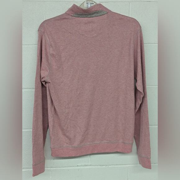 New nwt Johnnie-O Hanks Heathered Quarter Zip Pullover coral light red Small - Picture 6 of 7